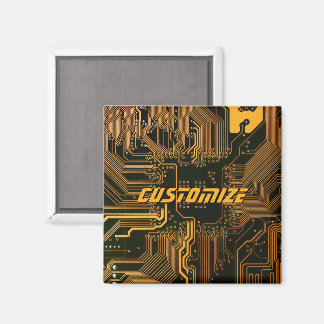 Geek Out Anpassningsbar PCB Orange Circuit Board Magnet