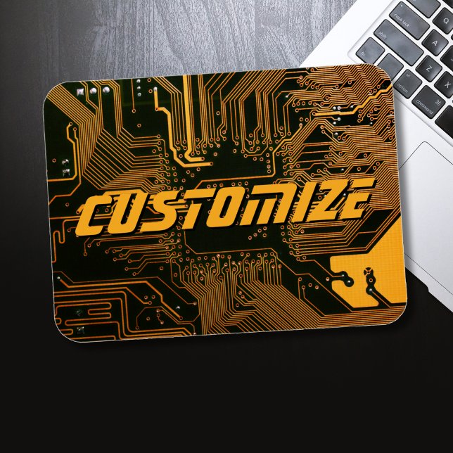 Geek Out Anpassningsbar PCB Orange Circuit Board Magnet (Skapare uppladdad)