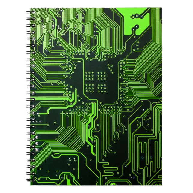 Geek Out NERD PCB Grönt Electronic Circuit Board Anteckningsbok (Framsidan)
