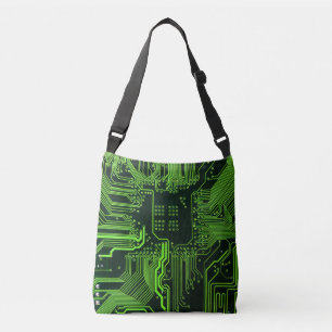 Geek Out NERD PCB Grönt Electronic Circuit Board Axelväska