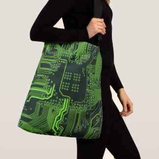 Geek Out NERD PCB Grönt Electronic Circuit Board Axelväska
