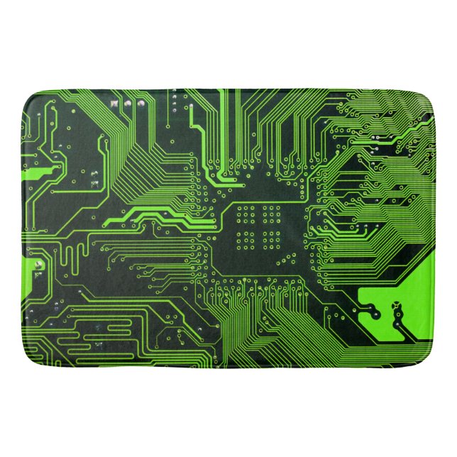 Geek Out NERD PCB Grönt Electronic Circuit Board Badrumsmatta (Framsidan)