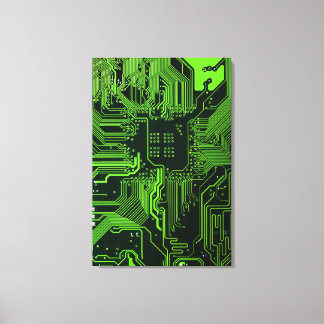 Geek Out NERD PCB Grönt Electronic Circuit Board Canvastryck
