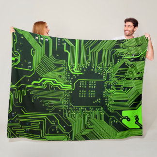 Geek Out NERD PCB Grönt Electronic Circuit Board Fleecefilt