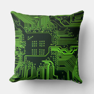 Geek Out NERD PCB Grönt Electronic Circuit Board Kudde