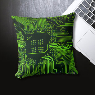 Geek Out NERD PCB Grönt Electronic Circuit Board Kudde
