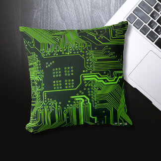 Geek Out NERD PCB Grönt Electronic Circuit Board Kudde