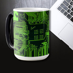 Geek Out NERD PCB Grönt Electronic Circuit Board Magisk Mugg