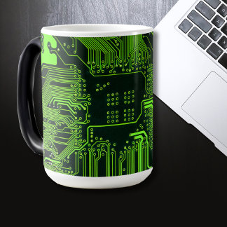 Geek Out NERD PCB Grönt Electronic Circuit Board Magisk Mugg