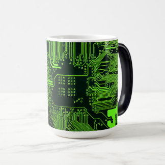 Geek Out NERD PCB Grönt Electronic Circuit Board Magisk Mugg