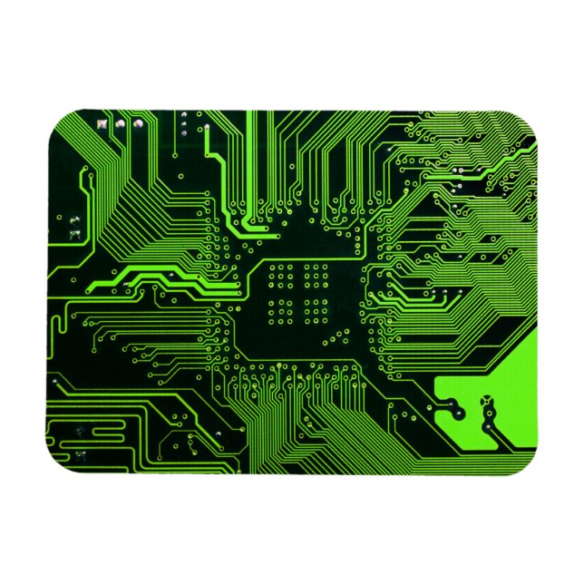 Geek Out NERD PCB Grönt Electronic Circuit Board Magnet (Horisontell)