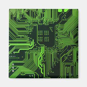Geek Out NERD PCB Grönt Electronic Circuit Board Magnet