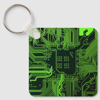 Geek Out NERD PCB Grönt Electronic Circuit Board Nyckelring
