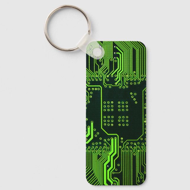 Geek Out NERD PCB Grönt Electronic Circuit Board Nyckelring (Framsida)
