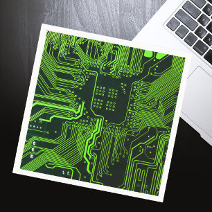 Geek Out NERD PCB Grönt Electronic Circuit Board Pappersservett