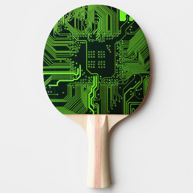 Geek Out NERD PCB Grönt Electronic Circuit Board Pingisracket (Framsidan)