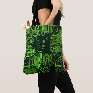 Geek Out NERD PCB Grönt Electronic Circuit Board Tygkasse