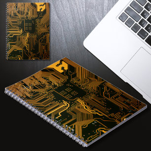 Geek Out NERD PCB Orange Electronic Circuit Board Anteckningsbok
