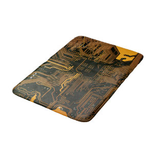Geek Out NERD PCB Orange Electronic Circuit Board Badrumsmatta