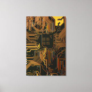 Geek Out NERD PCB Orange Electronic Circuit Board Canvastryck