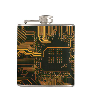 Geek Out NERD PCB Orange Electronic Circuit Board Fickplunta
