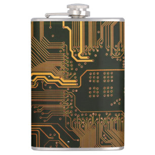 Geek Out NERD PCB Orange Electronic Circuit Board Fickplunta