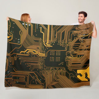 Geek Out NERD PCB Orange Electronic Circuit Board Fleecefilt