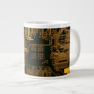 Geek Out NERD PCB Orange Electronic Circuit Board Jumbo Mugg