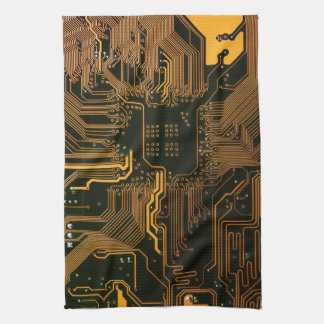 Geek Out NERD PCB Orange Electronic Circuit Board Kökshandduk