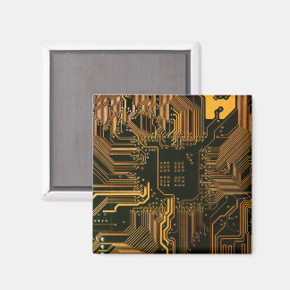 Geek Out NERD PCB Orange Electronic Circuit Board Magnet