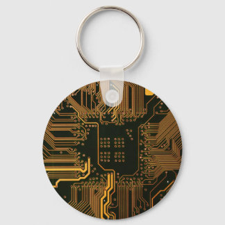 Geek Out NERD PCB Orange Electronic Circuit Board Nyckelring