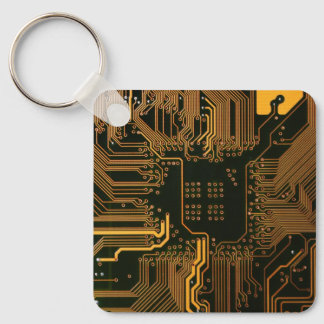 Geek Out NERD PCB Orange Electronic Circuit Board Nyckelring