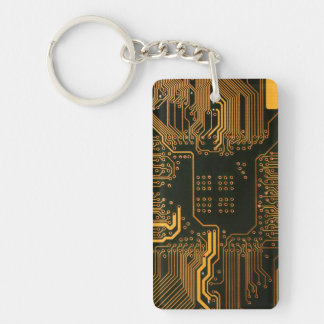 Geek Out NERD PCB Orange Electronic Circuit Board Nyckelring