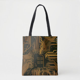 Geek Out NERD PCB Orange Electronic Circuit Board Tygkasse