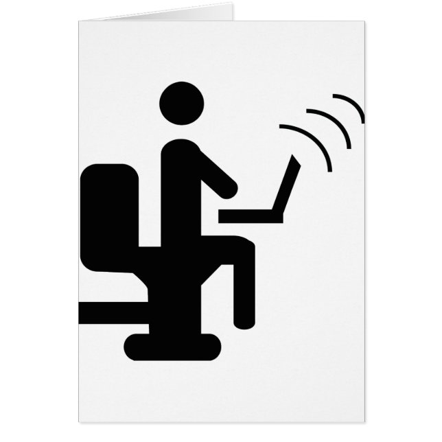 geek på toalett hälsningskort (Framsidan)