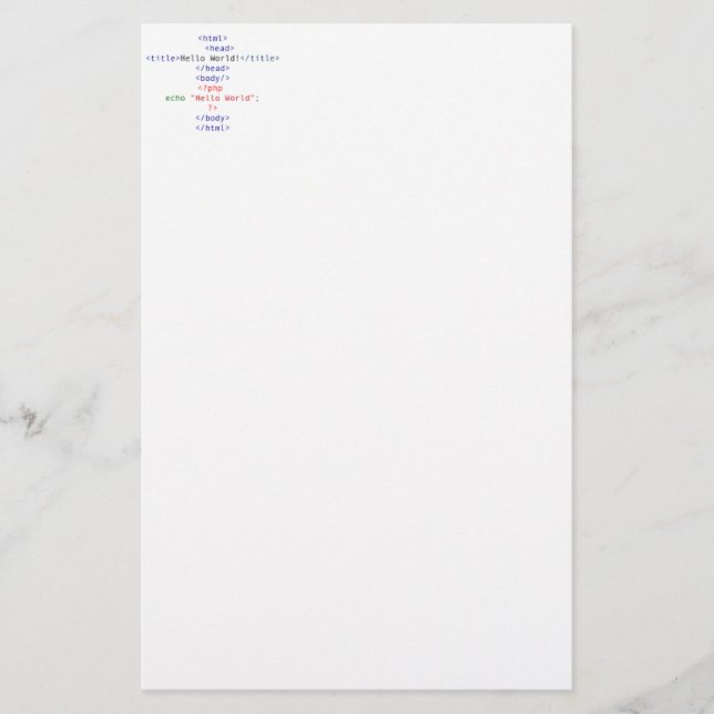 Geek php Hälsning Brevpapper (Framsida)