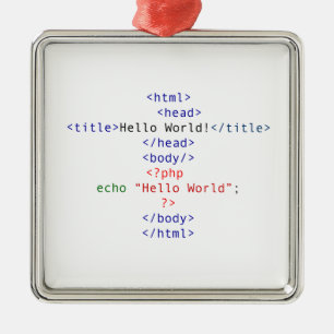 Geek php Hälsning Julgransprydnad Metall