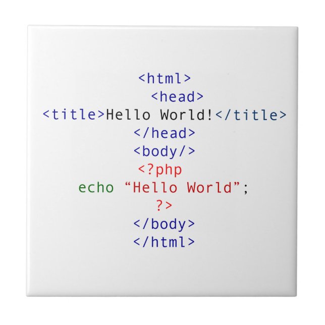 Geek php Hälsning Kakelplatta (Framsidan)