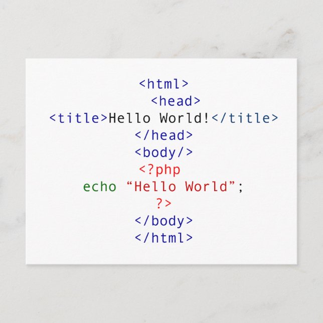 Geek php Hälsning Vykort (Framsida)