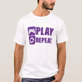 geek repeat play game jeux manette t shirt