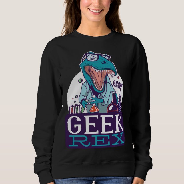 Geek Rex T-Rex Dinosaur Funny Scientists Shirt Che T Shirt (Framsida)