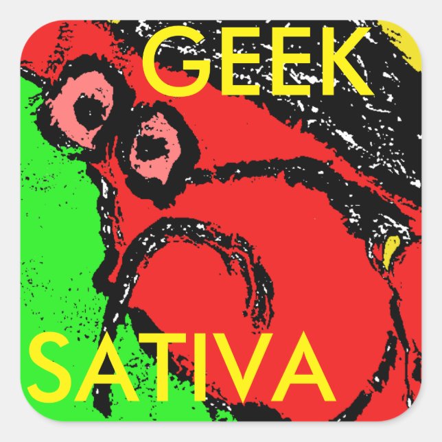 GEEK SATIVA FYRKANTIGT KLISTERMÄRKE (Framsida)