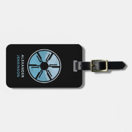 Geek SciFi Disted Futuristiska Space Blue Ombre Bagagebricka