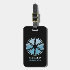 Geek SciFi Disted Futuristiska Space Blue Ombre Bagagebricka