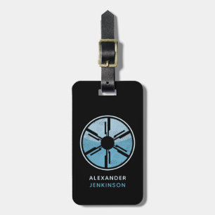 Geek SciFi Disted Futuristiska Space Blue Ombre Bagagebricka