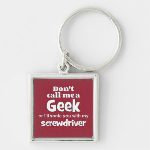 Geek screwdriver wf fyrkantig silverfärgad nyckelring
