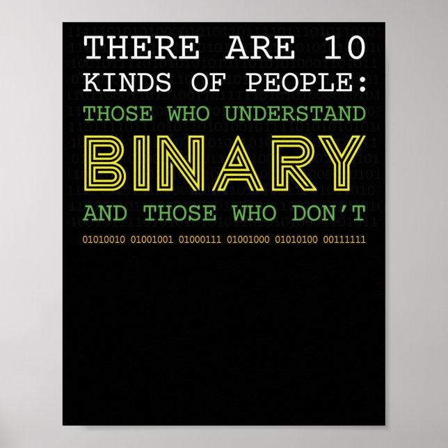 Geek Tees för Nerd Computer Binary Code Poster (Framsidan)