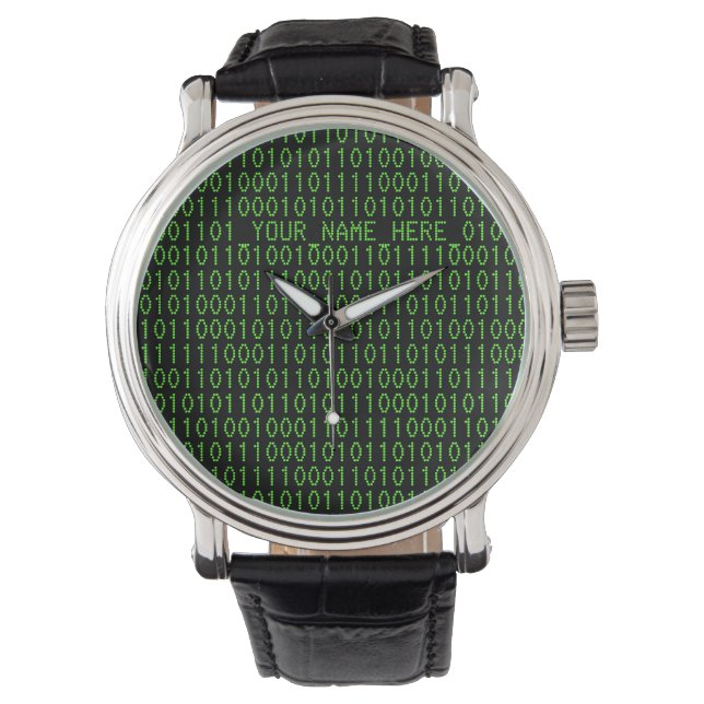 Geek Watch #3 Binary_YOUR_NAMN_HERE__ Armbandsur (Framsida)