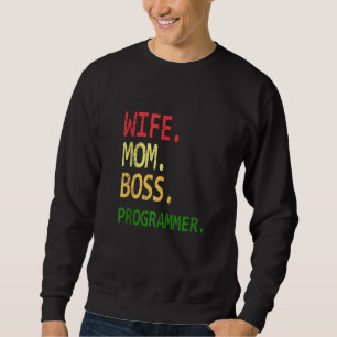 Geek Wife Mamma Chef Progr Lång Ärmad Tröja