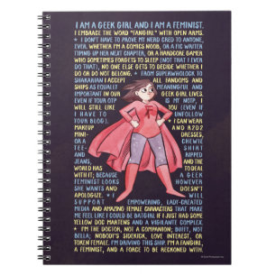 Geekflicka Litany för feminism Anteckningsbok Med Spiral